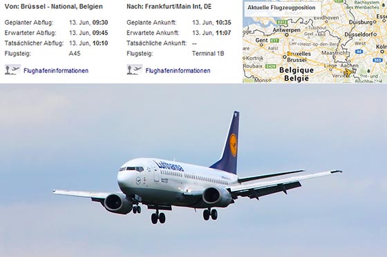 flight tracking, Passagierflugzeug, routenplaner